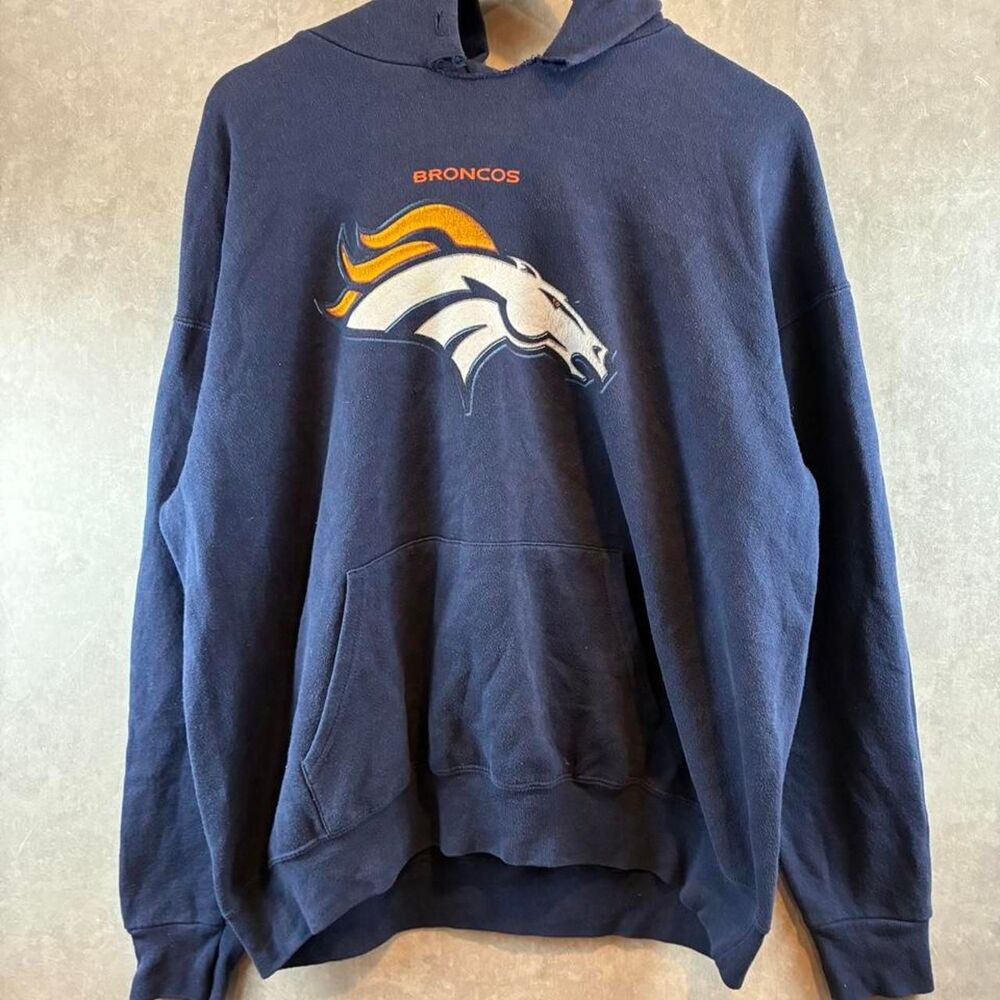 Nfl Men's Navy and Blue Hoodie